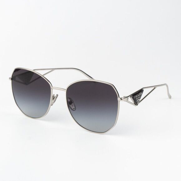 Prada Women Sunglasses Silver Grey Gradient Geometric PR57YS 1BC5D1 BRAND NEW main image 9
